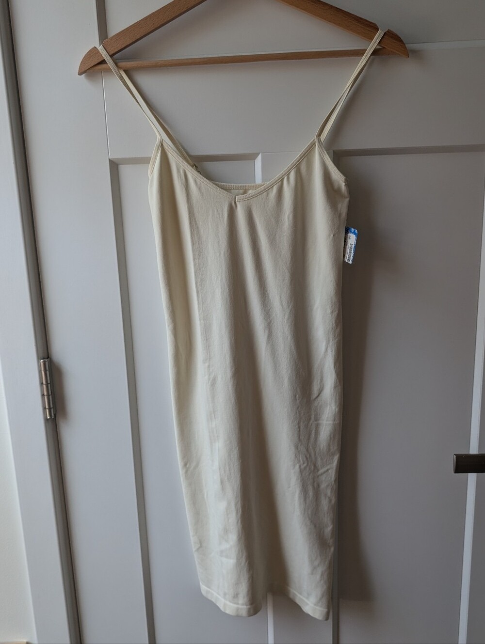 Free People Cream Slip Dress with Spaghetti Straps